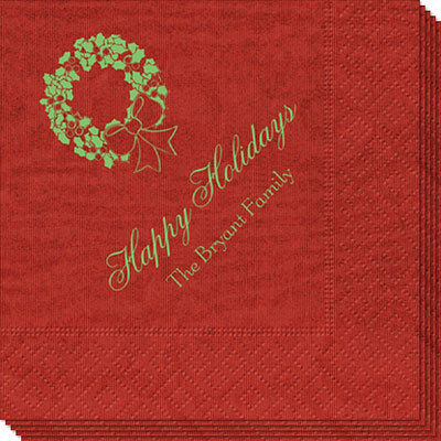 Traditional Wreath Moire Napkins